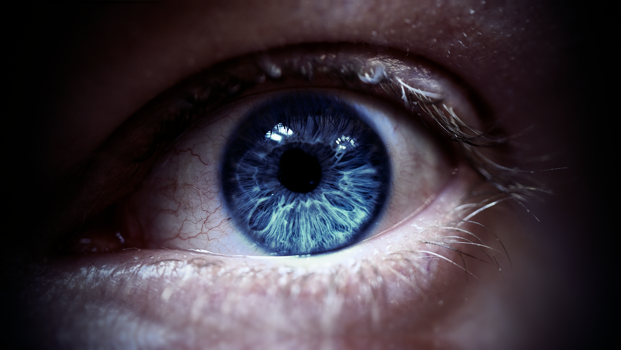 Blaues Auge in Nahaufnahme